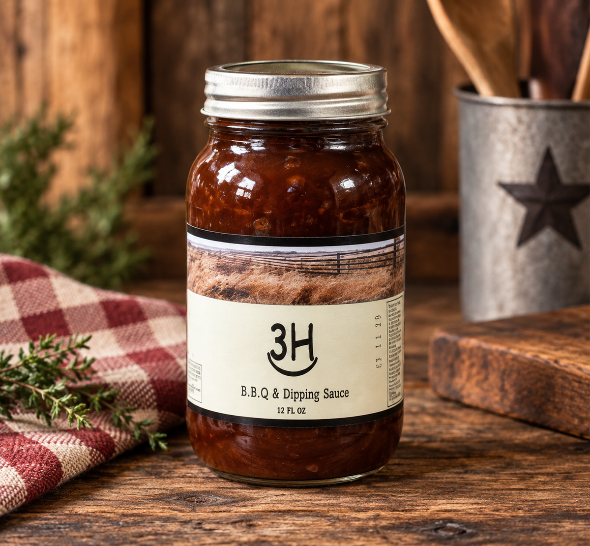 Rockin 3H BBQ Sauce, Quart Jar (Regular)